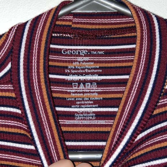 Striped Mock-Neck Long Sleeve - Picture 2 of 2